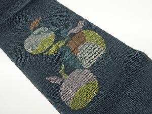 林檎模様織出し夏用名古屋帯